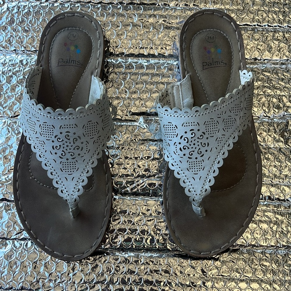 Palms white Leather Sandals